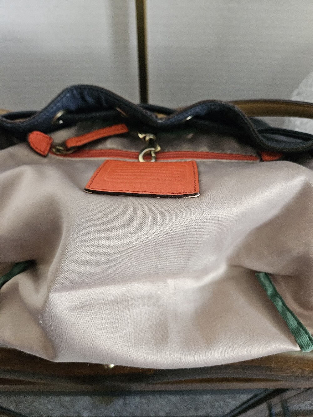 COACH Pilot Sample Bag RARE Legacy Navy Pebble Leather Bucket Bag 25306P - Picture 10 of 13